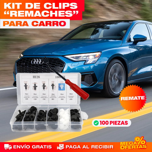 🚗 REMACHES PARA CARRO – SUJECIÓN FIRME Y DURADERA (100 PCS) 💪