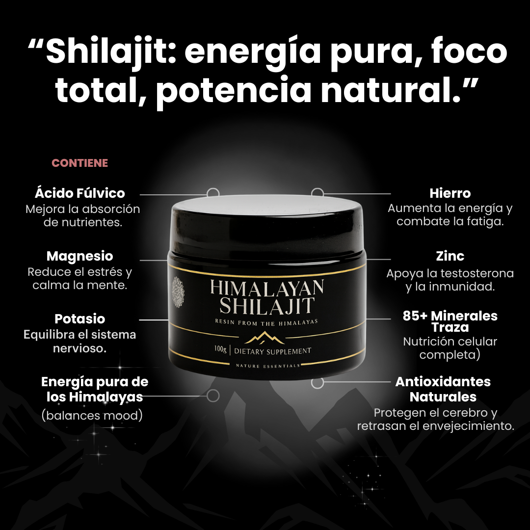 🗻 SHILAJIT DEL HIMALAYA™ – RESINA PURA PARA ENERGÍA Y TESTOSTERONA 💥
