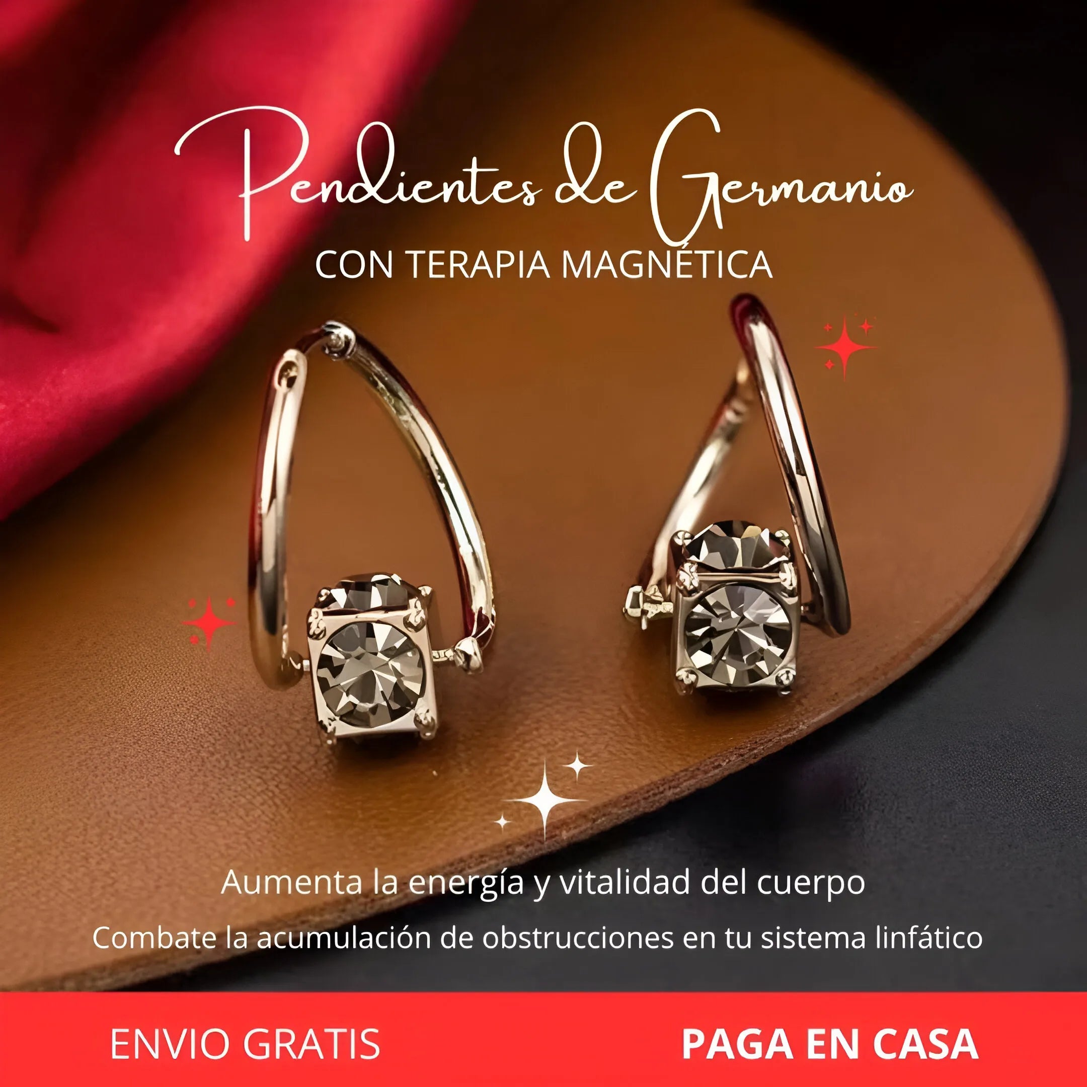 Aretes de Germanio ✨ – 2 Pares(4 aretes) para lucir ligera y en equilibrio 🧘‍♀️