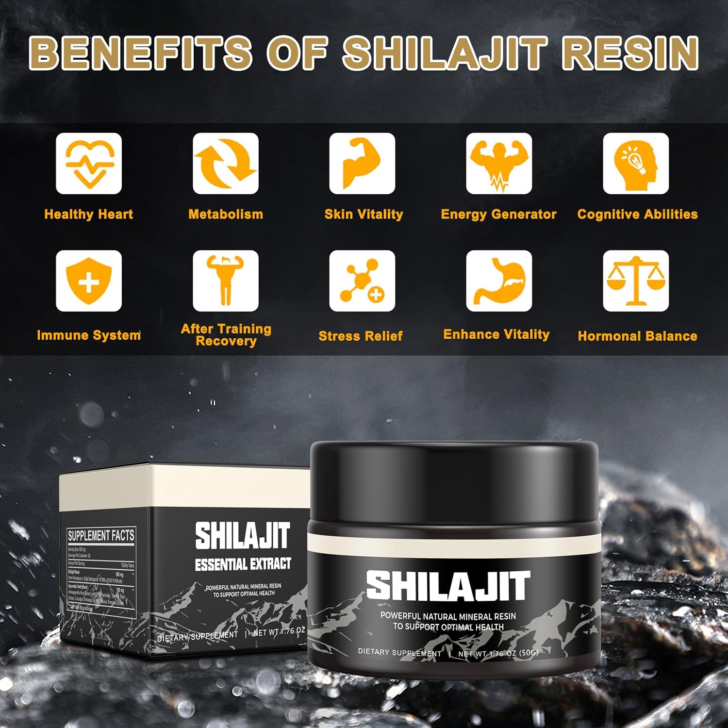 🗻 SHILAJIT DEL HIMALAYA™ – RESINA PURA PARA ENERGÍA Y TESTOSTERONA 💥